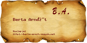 Berta Arnót névjegykártya